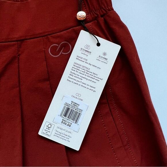 CALIA Women's High Rise Pleated Long Short Size X-Small NWT - Picture 5 of 8